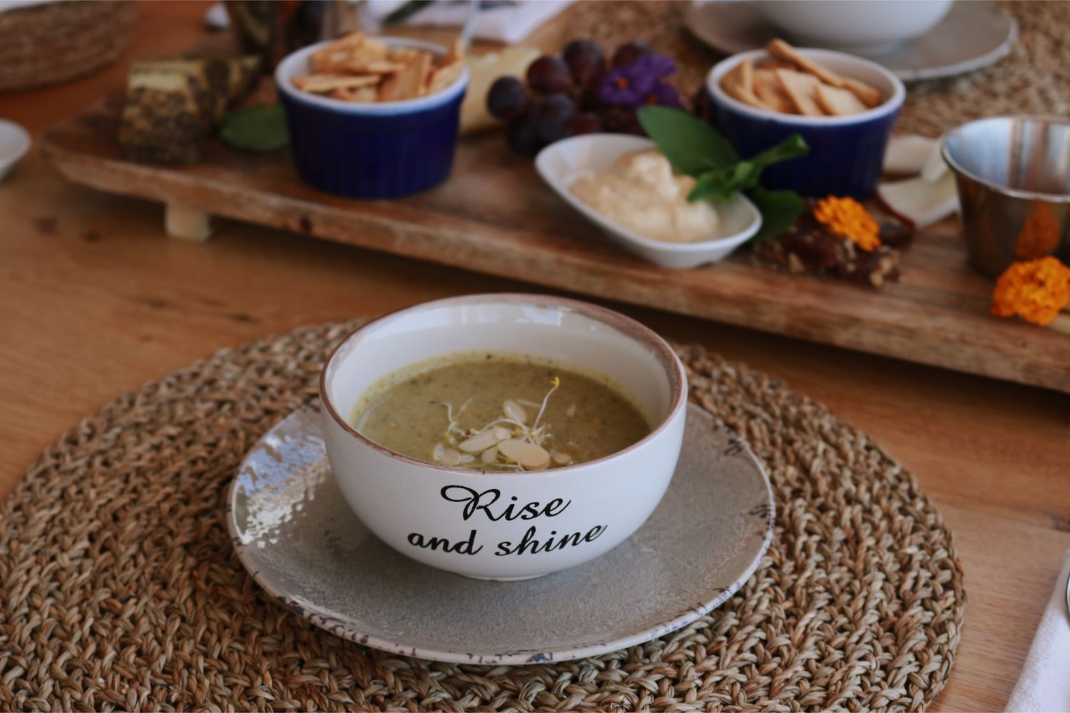 Heerlijke soep die geserveerd worden bij de luxe retreat van Villa Pureza